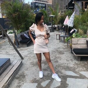 Beige Plaid ZARA Dress